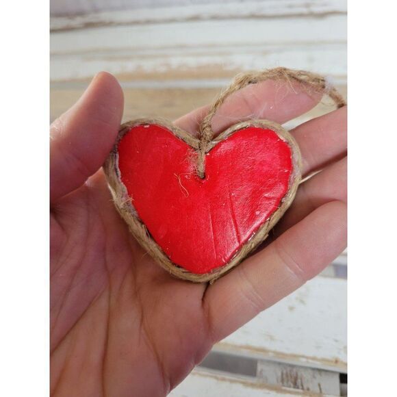 Sparkle heart twine red ornament Xmas tree - Picture 4 of 6